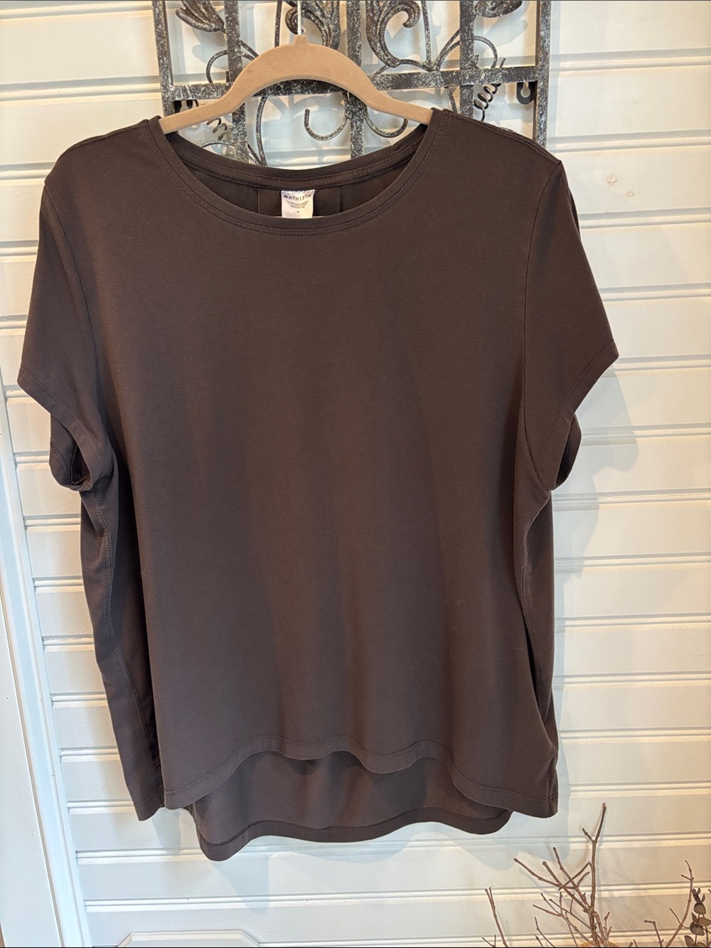 Athleta Move With Easy Short-Sleeve Relaxed Top in Dark Brown